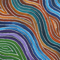 Aboriginal Art by Alicka Napanangka Brown, Yarla Jukurrpa (Bush Potato Dreaming), 40x40cm - ART ARK®