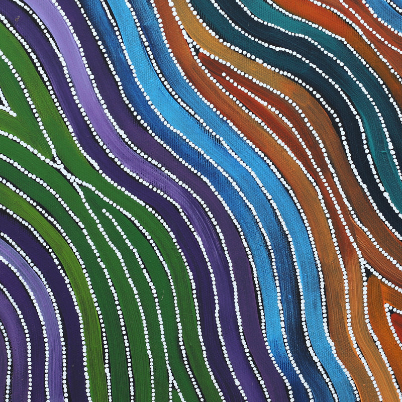 Aboriginal Artwork by Alicka Napanangka Brown, Yarla Jukurrpa (Bush Potato Dreaming), 40x40cm