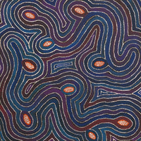 Aboriginal Artwork by Alicka Napanangka Brown, Yarla Jukurrpa (Bush Potato Dreaming), 40x40cm