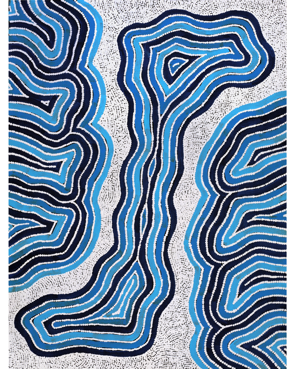 Aboriginal Artwork by Alicka Napanangka Brown, Yarla Jukurrpa (Bush Potato Dreaming), 61x46cm
