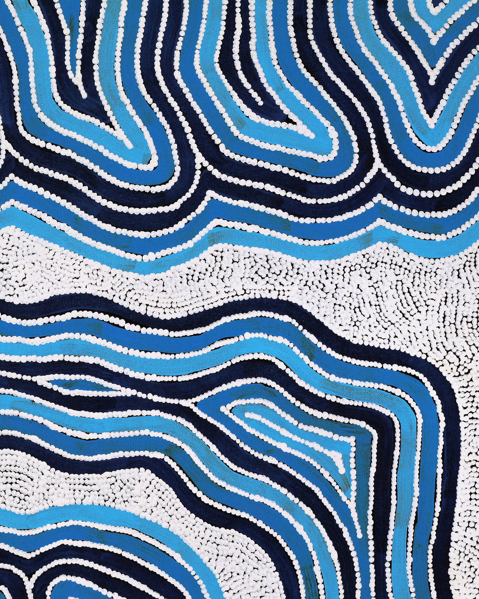 Aboriginal Artwork by Alicka Napanangka Brown, Yarla Jukurrpa (Bush Potato Dreaming), 61x46cm