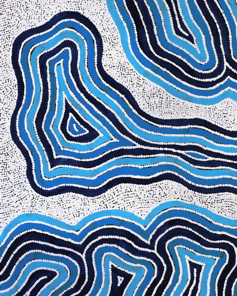 Aboriginal Artwork by Alicka Napanangka Brown, Yarla Jukurrpa (Bush Potato Dreaming), 61x46cm