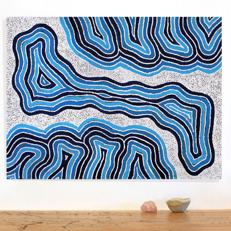 Aboriginal Artwork by Alicka Napanangka Brown, Yarla Jukurrpa (Bush Potato Dreaming), 61x46cm
