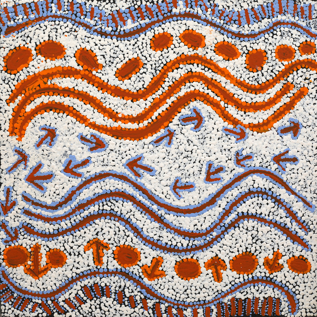 Aboriginal Art by Alma Nangala Robertson, Mina Mina Jukurrpa (Mina Mina Dreaming) - Janyinki, 40x40cm - ART ARK®