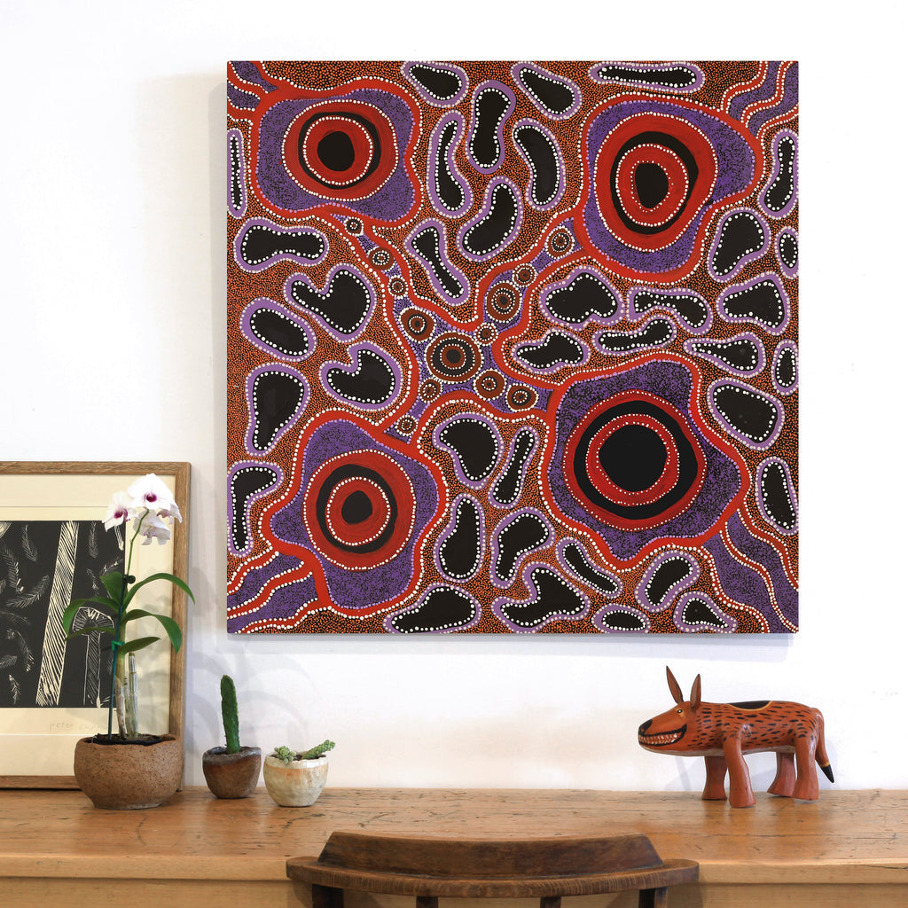 Aboriginal Artwork by Amanda Dager, Walka, 91x91cm