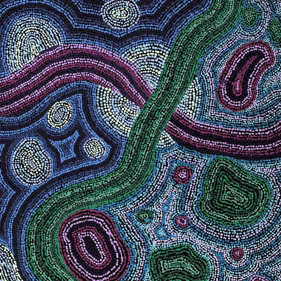 Aboriginal Artwork by Amanda Daegar, Ngayuku Ngura, 120x70cm
