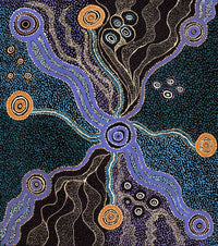 Aboriginal Artwork by Amanda Daegar, Ngayuku Ngura, 86x76cm