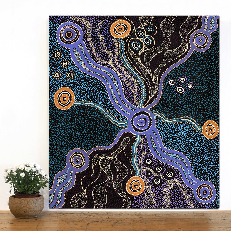 Aboriginal Artwork by Amanda Daegar, Ngayuku Ngura, 86x76cm