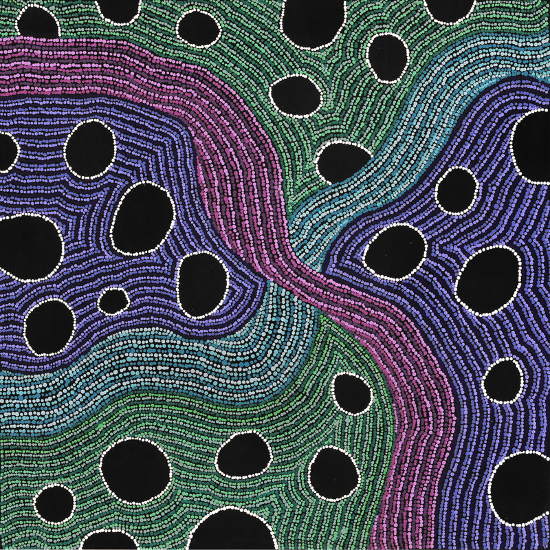 Aboriginal Artwork by Amanda Daegar, Ngayuku Ngura (My Country), 90x90cm