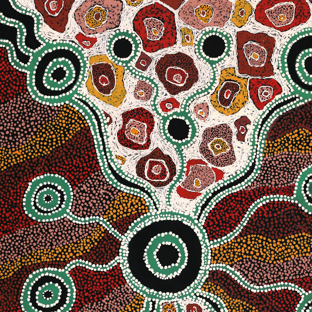 Aboriginal Artwork by Amanda Daeger, Walka, 91x65cm
