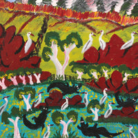Andrew Robertson, Crocodiles at the Billabong, 100x100cm