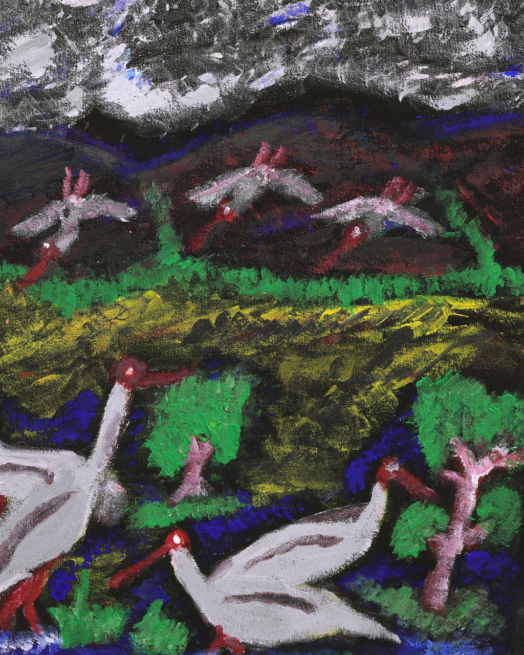 Aboriginal Artwork by Andrew Robertson, Brolga, 60x45cm