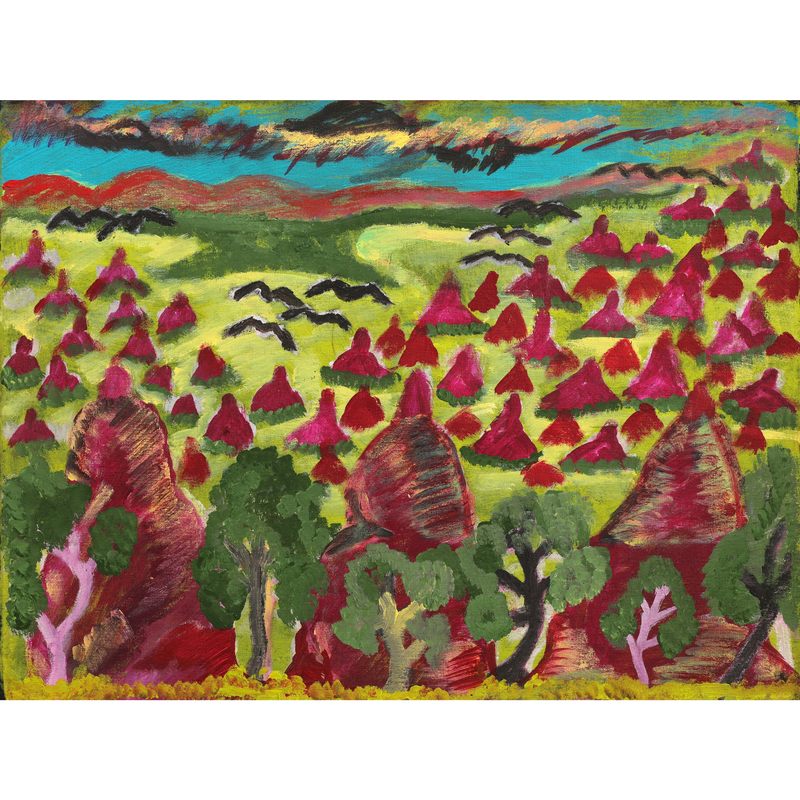 Aboriginal Artwork by Andrew Robertson, Bhurun-Jhu (Ruined City), 60x45cm