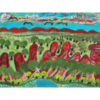 Aboriginal Artwork by Andrew Robertson, Mana Country, 60x45cm