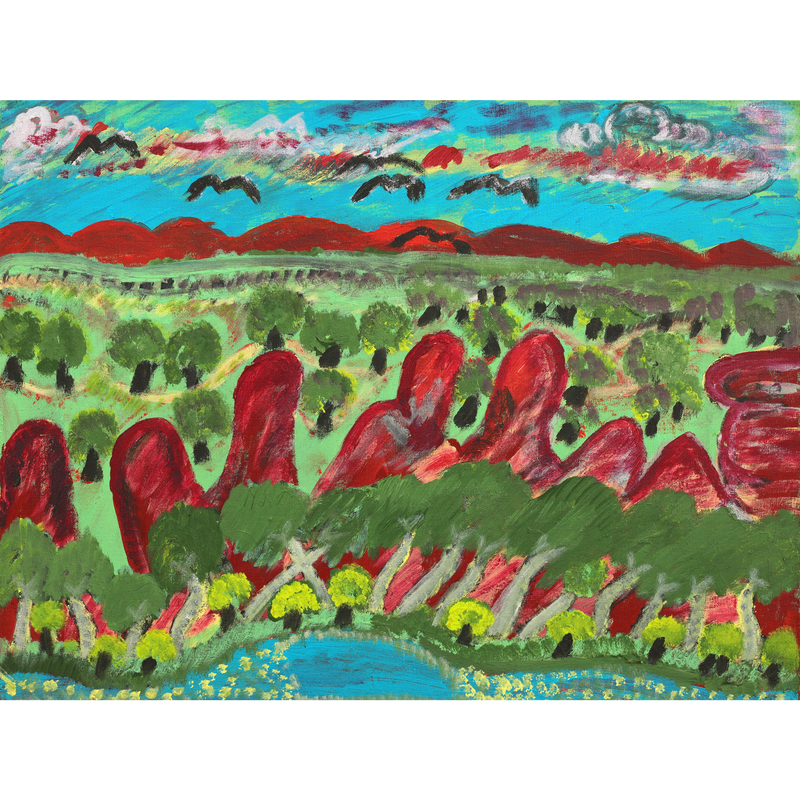 Aboriginal Artwork by Andrew Robertson, Mana Country, 60x45cm