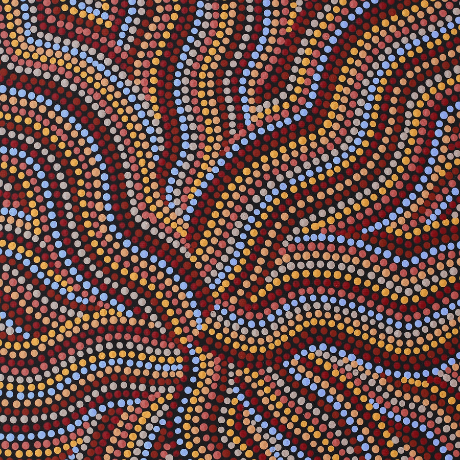 Aboriginal Artwork by Angela Nangala Robertson, Watiya-warnu Jukurrpa (Seed Dreaming), 50x40cm