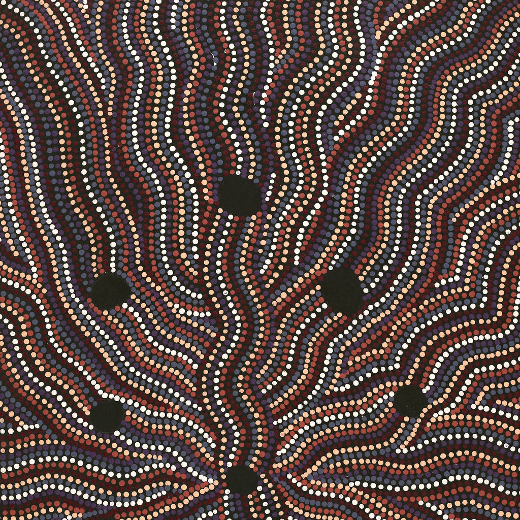 Aboriginal Artwork by Angela Nangala Robertson, Watiya-warnu Jukurrpa (Seed Dreaming), 76x46cm