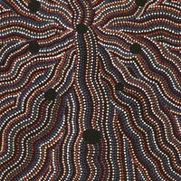Aboriginal Artwork by Angela Nangala Robertson, Watiya-warnu Jukurrpa (Seed Dreaming), 76x46cm