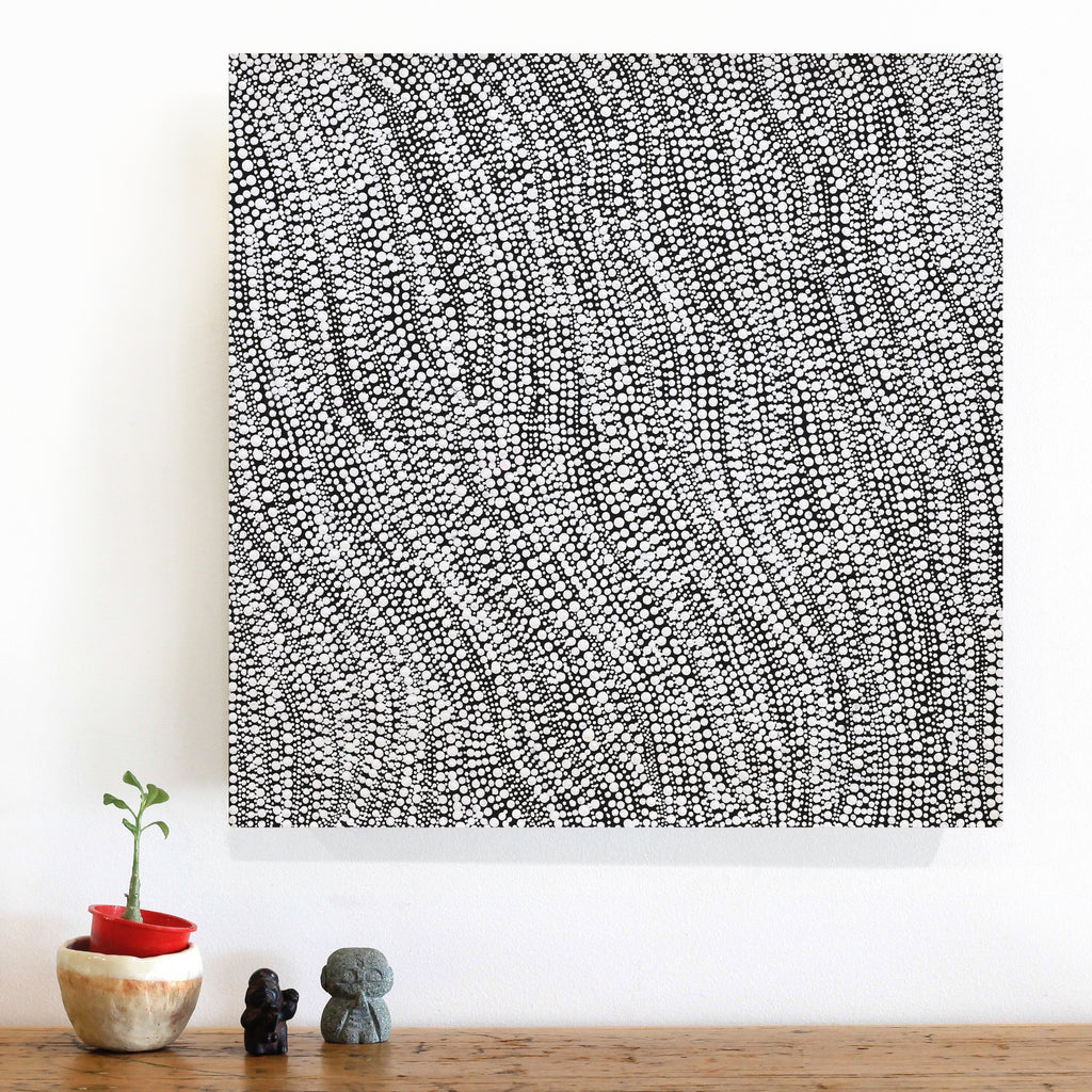 Aboriginal Artwork by Angelina Napangardi Wilson, Mina Mina Dreaming, 46x46cm