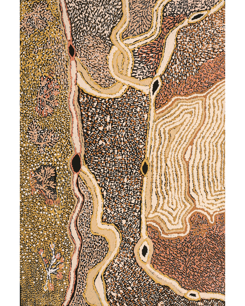 Aboriginal Artwork by Angkaliya Nelson, Kungkarangkalpa (Seven Sisters Story), 91x61cm