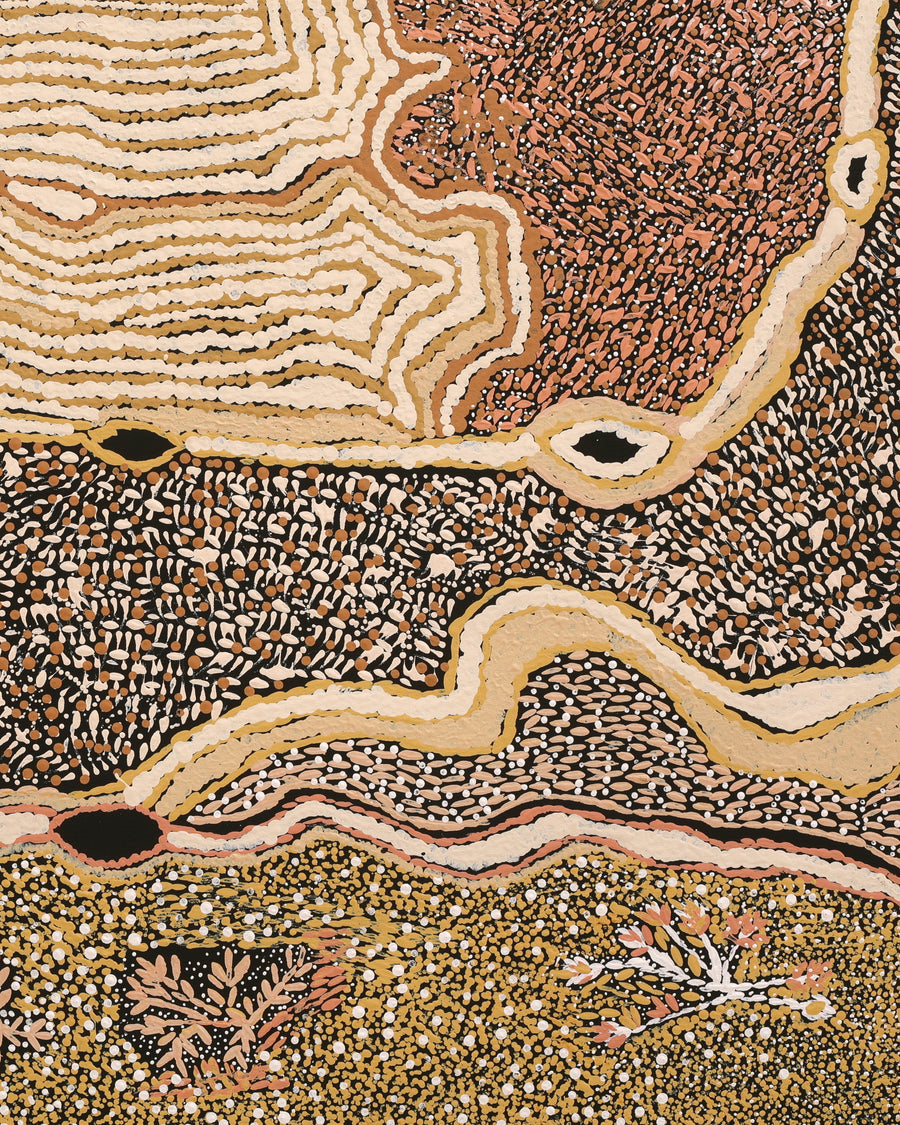 Aboriginal Artwork by Angkaliya Nelson, Kungkarangkalpa (Seven Sisters Story), 91x61cm