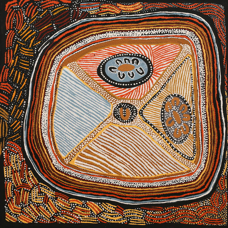 Aboriginal Artwork by Angkaliya Nelson, Kungkarangkalpa (Seven Sisters Story), 76x76cm
