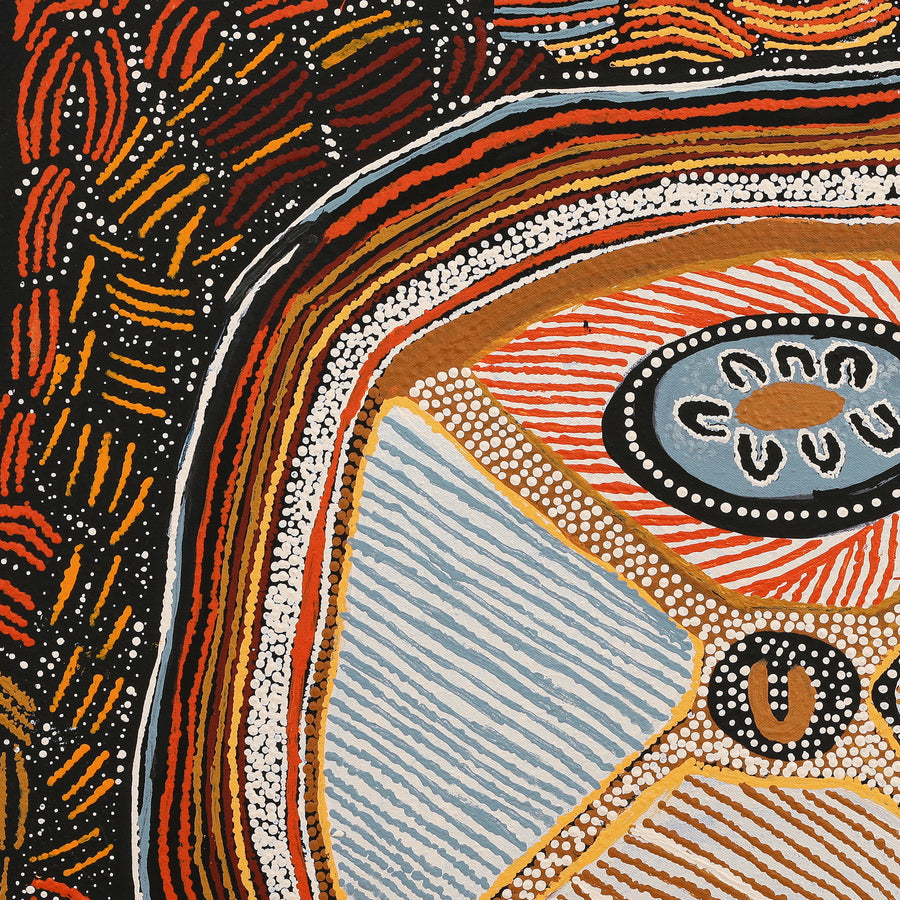 Aboriginal Artwork by Angkaliya Nelson, Kungkarangkalpa (Seven Sisters Story), 76x76cm