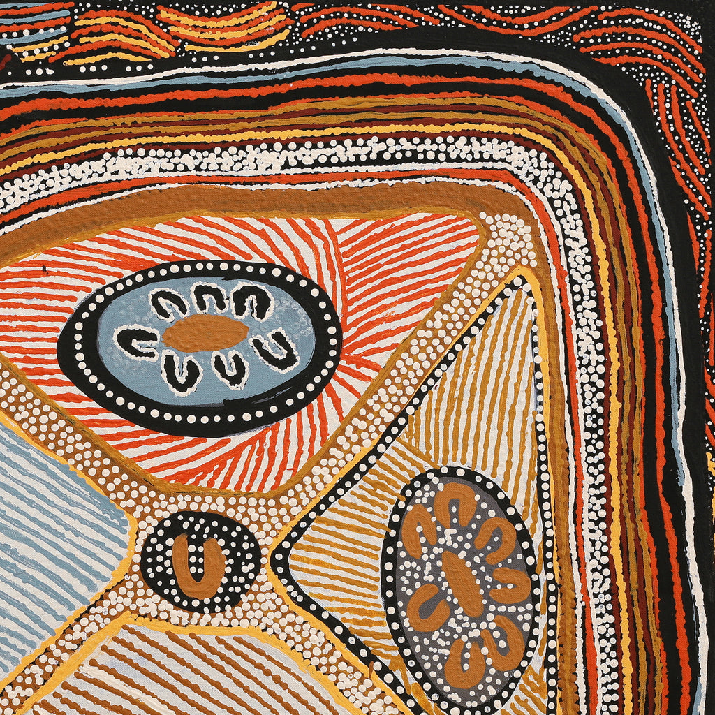 Aboriginal Artwork by Angkaliya Nelson, Kungkarangkalpa (Seven Sisters Story), 76x76cm