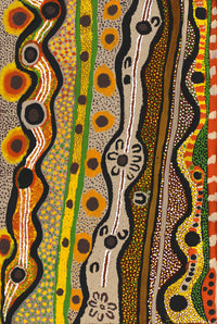 Aboriginal Artwork by Angkaliya Nelson, Kungkarangkalpa (Seven Sisters Story), 91x61cm