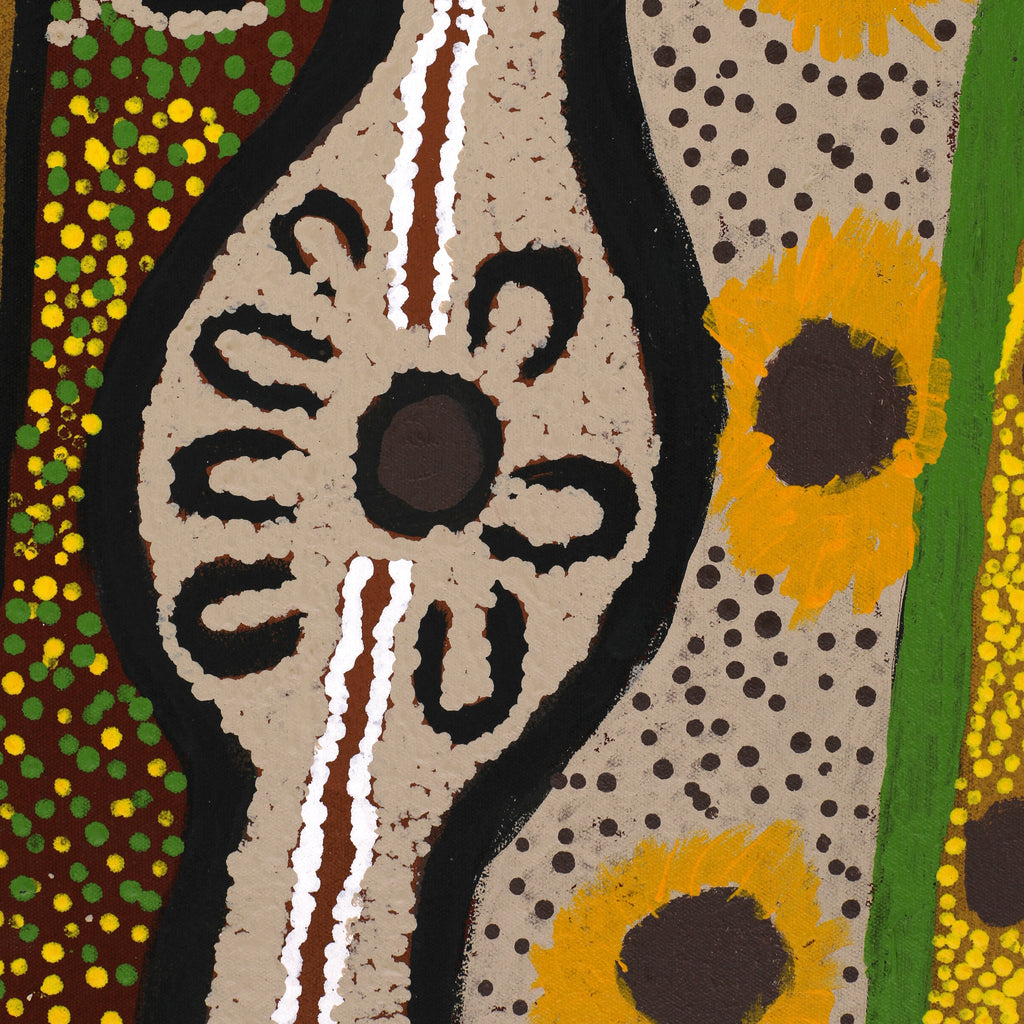 Aboriginal Artwork by Angkaliya Nelson, Kungkarangkalpa (Seven Sisters Story), 91x61cm