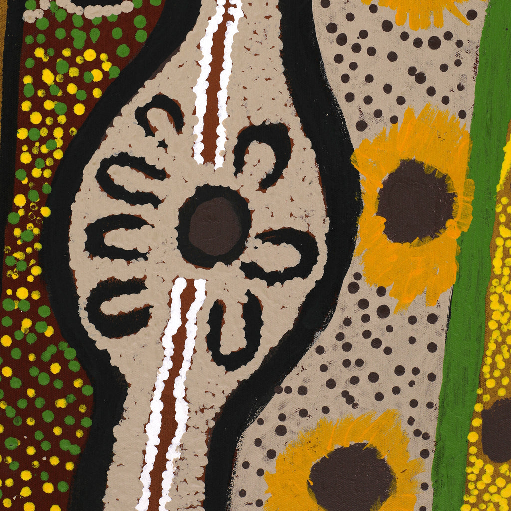 Aboriginal Art by Angkaliya Nelson, Kungkarangkalpa (Seven Sisters Story), 91x61cm - ART ARK®