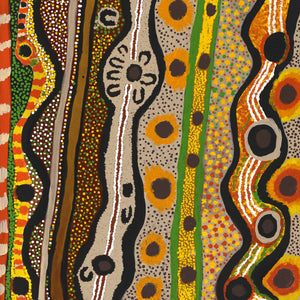 Aboriginal Art by Angkaliya Nelson, Kungkarangkalpa (Seven Sisters Story), 91x61cm - ART ARK®