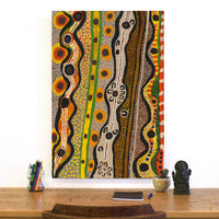 Aboriginal Artwork by Angkaliya Nelson, Kungkarangkalpa (Seven Sisters Story), 91x61cm