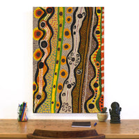 Aboriginal Art by Angkaliya Nelson, Kungkarangkalpa (Seven Sisters Story), 91x61cm - ART ARK®