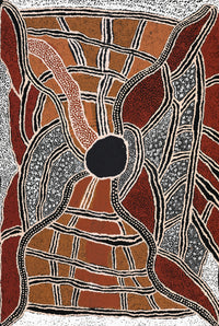 Aboriginal Artwork by Angkaliya Nelson, Kungkarangkalpa (Seven Sisters Story), 91x61cm