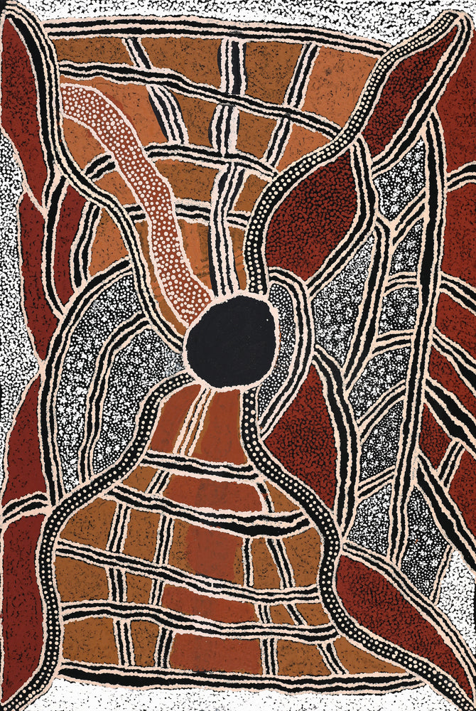 Aboriginal Artwork by Angkaliya Nelson, Kungkarangkalpa (Seven Sisters Story), 91x61cm