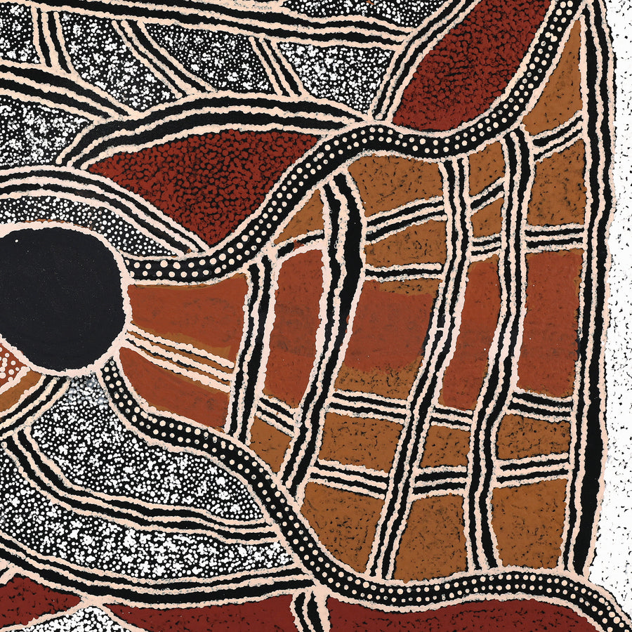 Aboriginal Artwork by Angkaliya Nelson, Kungkarangkalpa (Seven Sisters Story), 91x61cm
