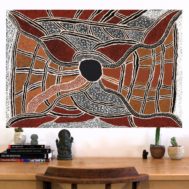 Aboriginal Artwork by Angkaliya Nelson, Kungkarangkalpa (Seven Sisters Story), 91x61cm