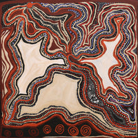 Aboriginal Artwork by Angkaliya Nelson, Kungkarangkalpa (Seven Sisters Story), 61x61cm