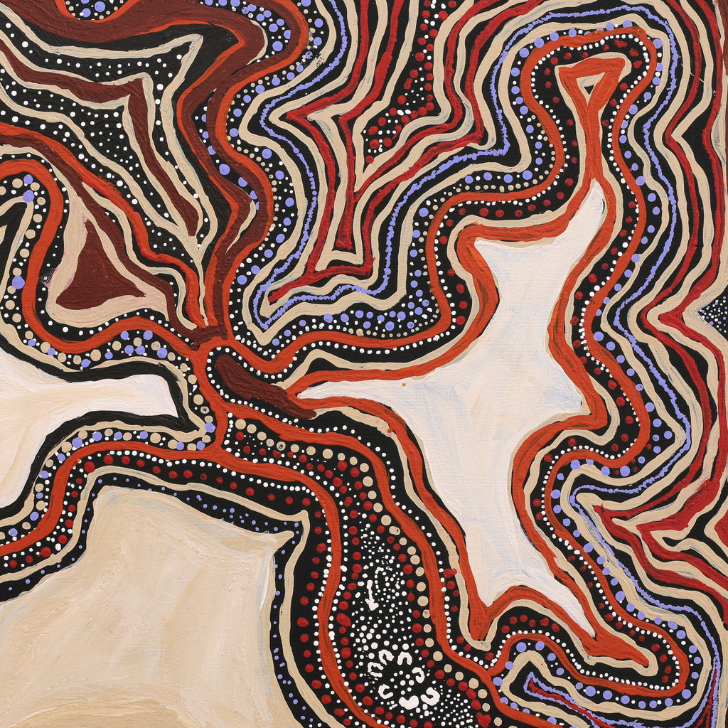 Aboriginal Artwork by Angkaliya Nelson, Kungkarangkalpa (Seven Sisters Story), 61x61cm
