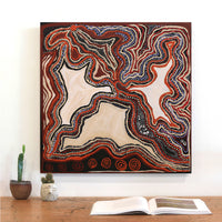 Aboriginal Artwork by Angkaliya Nelson, Kungkarangkalpa (Seven Sisters Story), 61x61cm
