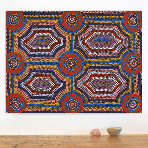 Aboriginal Art by Anita Nakamarra Gibson, Ngapa Jukurrpa (Water Dreaming) - Puyurru, 61x46cm - ART ARK®