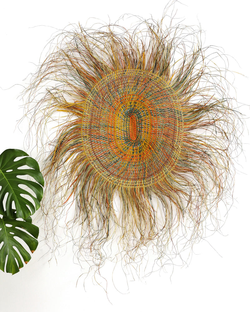 Aboriginal Artwork by Anna Ramatha Malibirr, Gapuwiyak - Woven Mat, 165x140cm