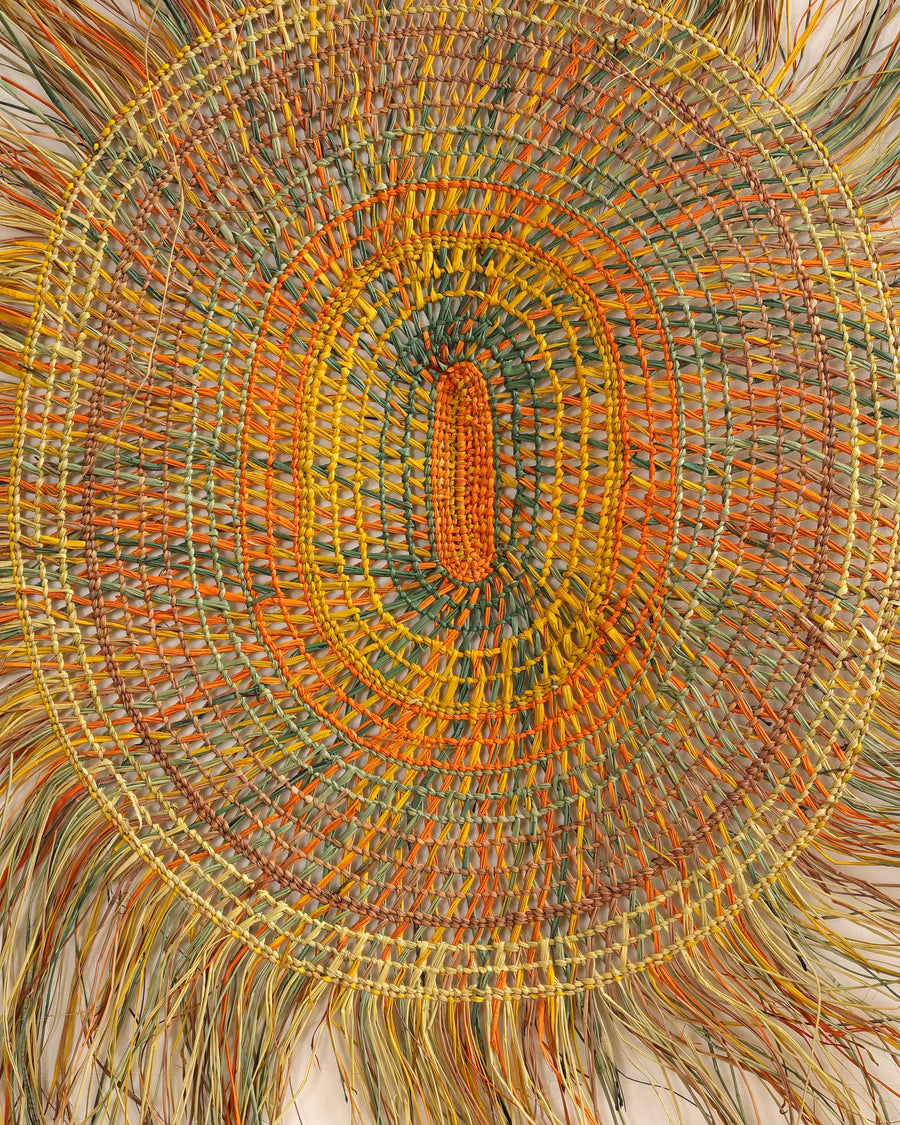 Aboriginal Artwork by Anna Ramatha Malibirr, Gapuwiyak - Woven Mat, 165x140cm