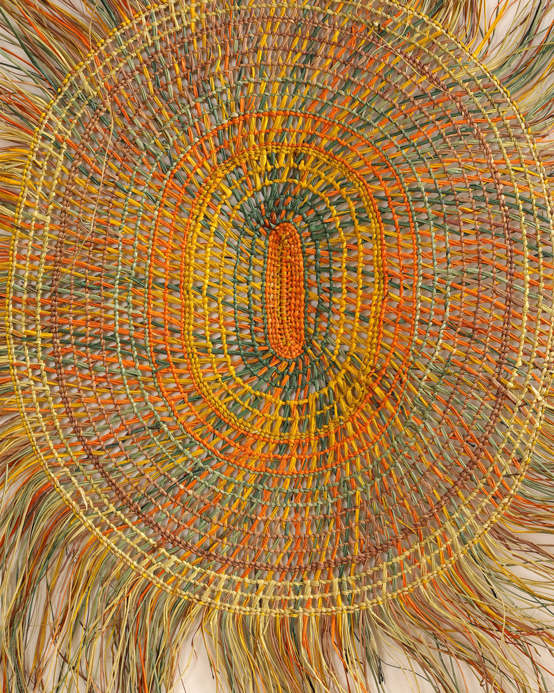 Aboriginal Artwork by Anna Ramatha Malibirr, Gapuwiyak - Woven Mat, 165x140cm