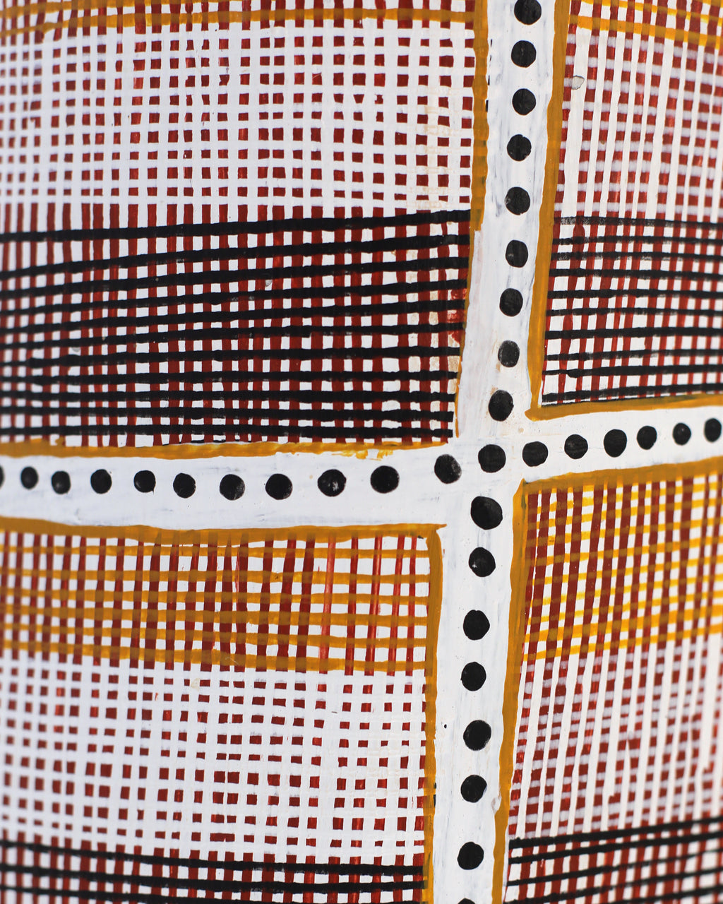 Aboriginal Artwork by Annie Mulunwanga Wurrkidj, Lorrkon (Hollow Log), 160cm