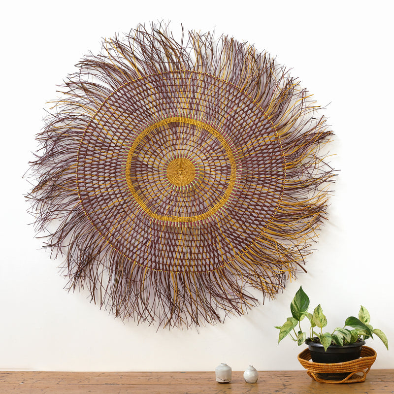 Aboriginal Artwork by Anthea Stewart, Woven Mat, 115cm