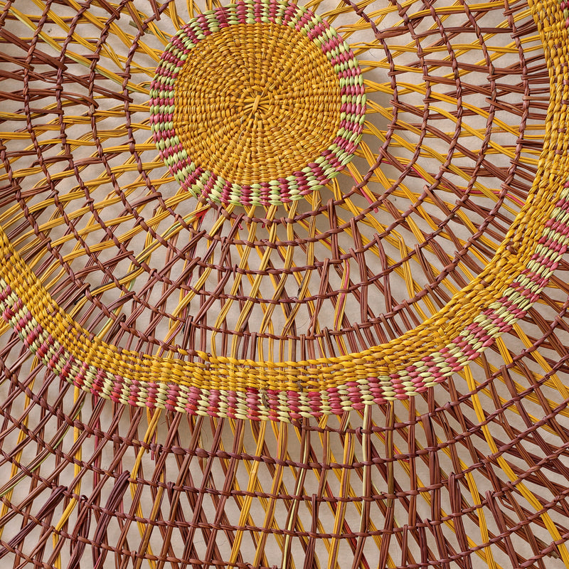 Aboriginal Artwork by Anthea Stewart, Woven Mat, 115cm