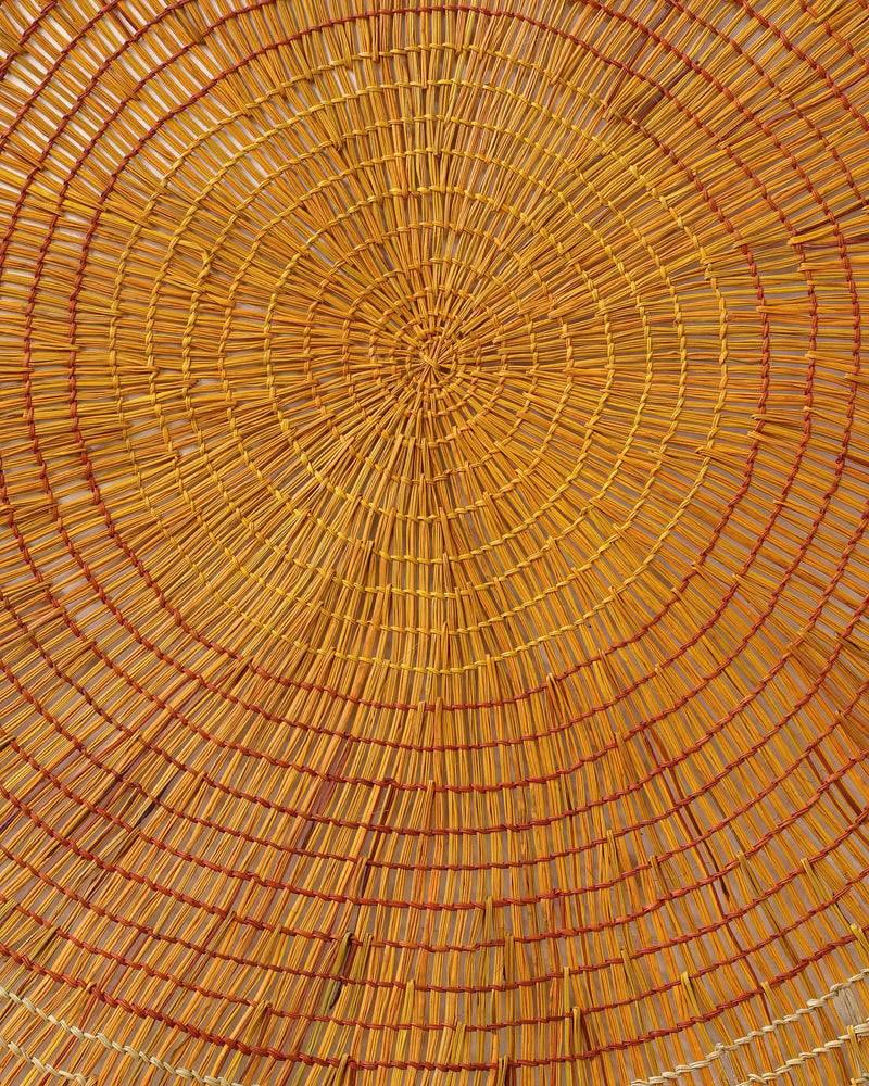 Aboriginal Artwork by Anthea Stewart, Woven Mat, 136x126cm