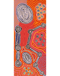 Aboriginal Artwork by Antonia Napangardi Michaels, Lappi Lappi Jukurrpa, 107x46cm